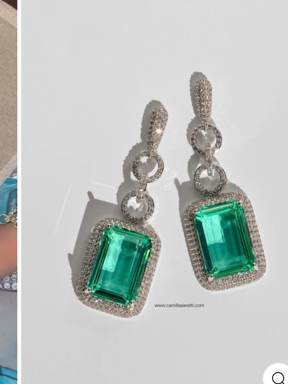 Large AQUAMARINE gemstone diamond EARRINGS